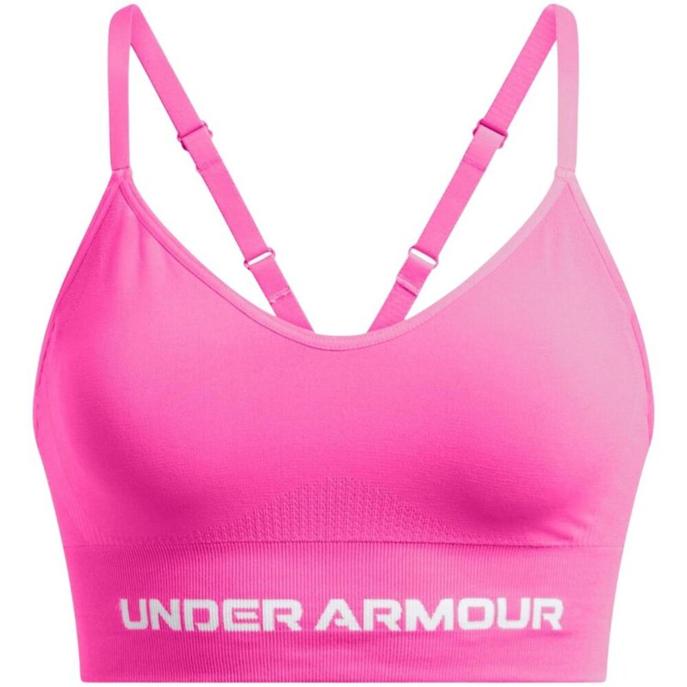 Under Armour Womens/Ladies Seamless Spaghetti Strap Sports Bra / Pink/White